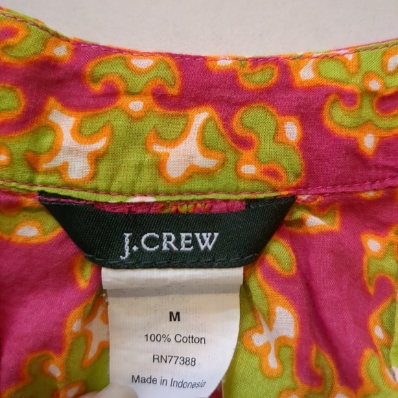 J Crew Women's Floral Tunic Pink And Green Top , Size M - Picture 7 of 7